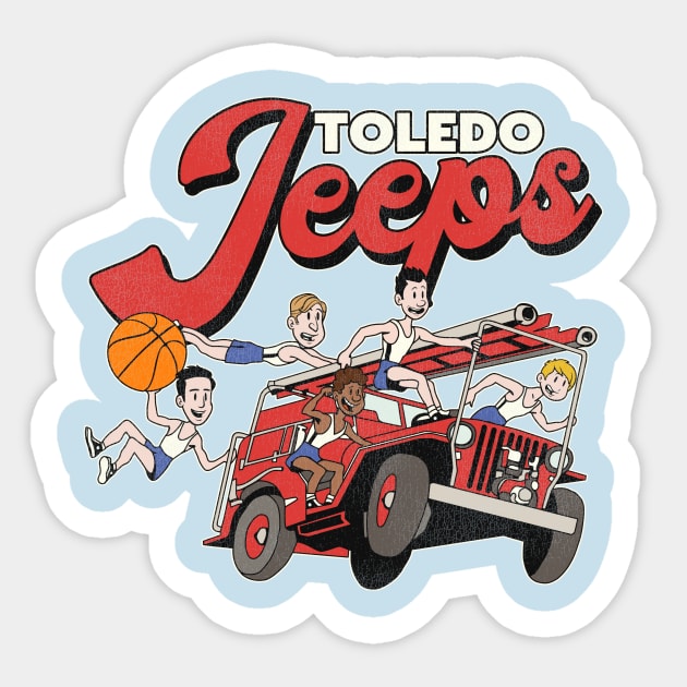 Defunct Toledo Jeeps Basketball Team Sticker by Defunctland